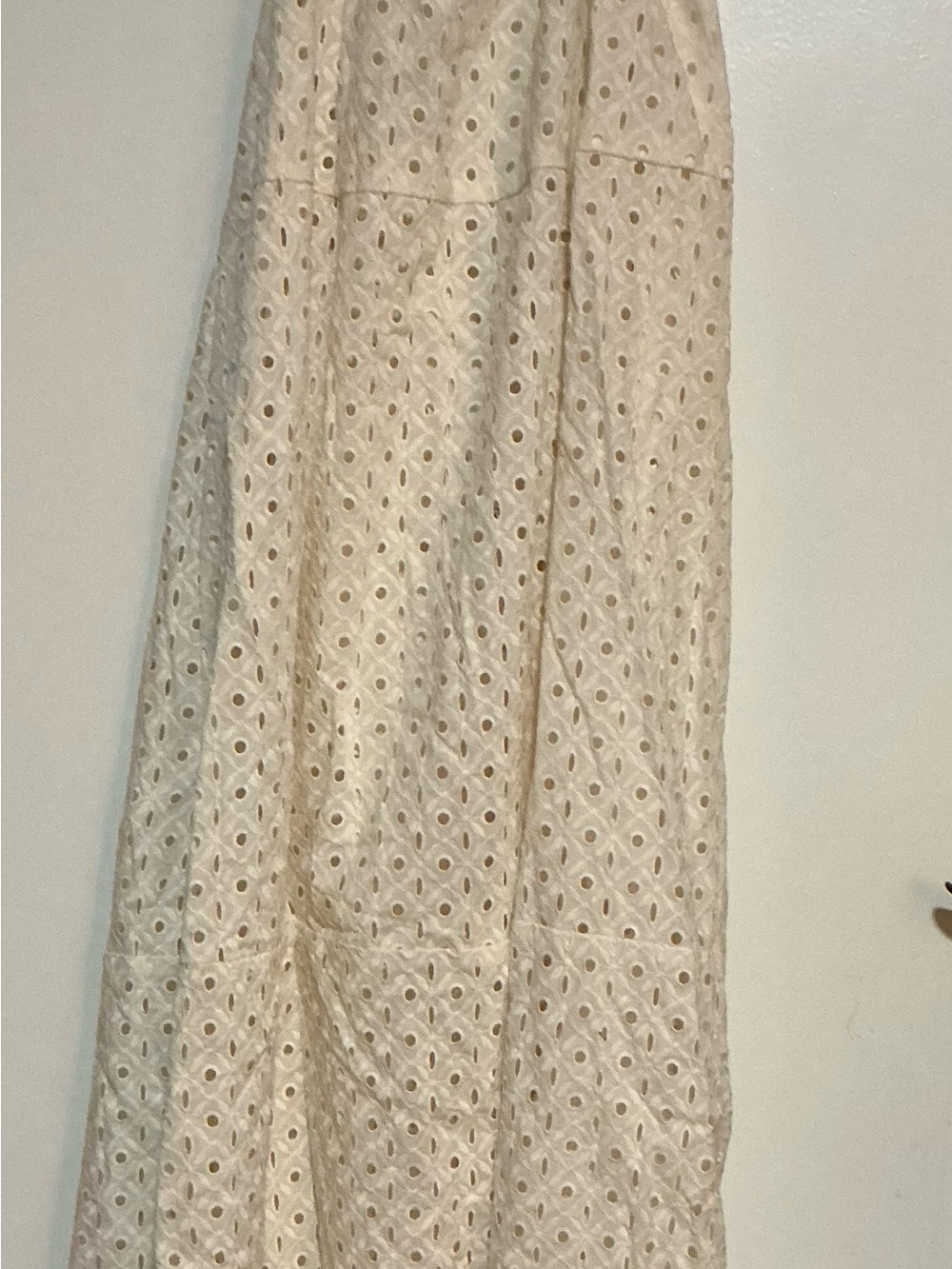 Eyelet Maxi cover- upin Cream